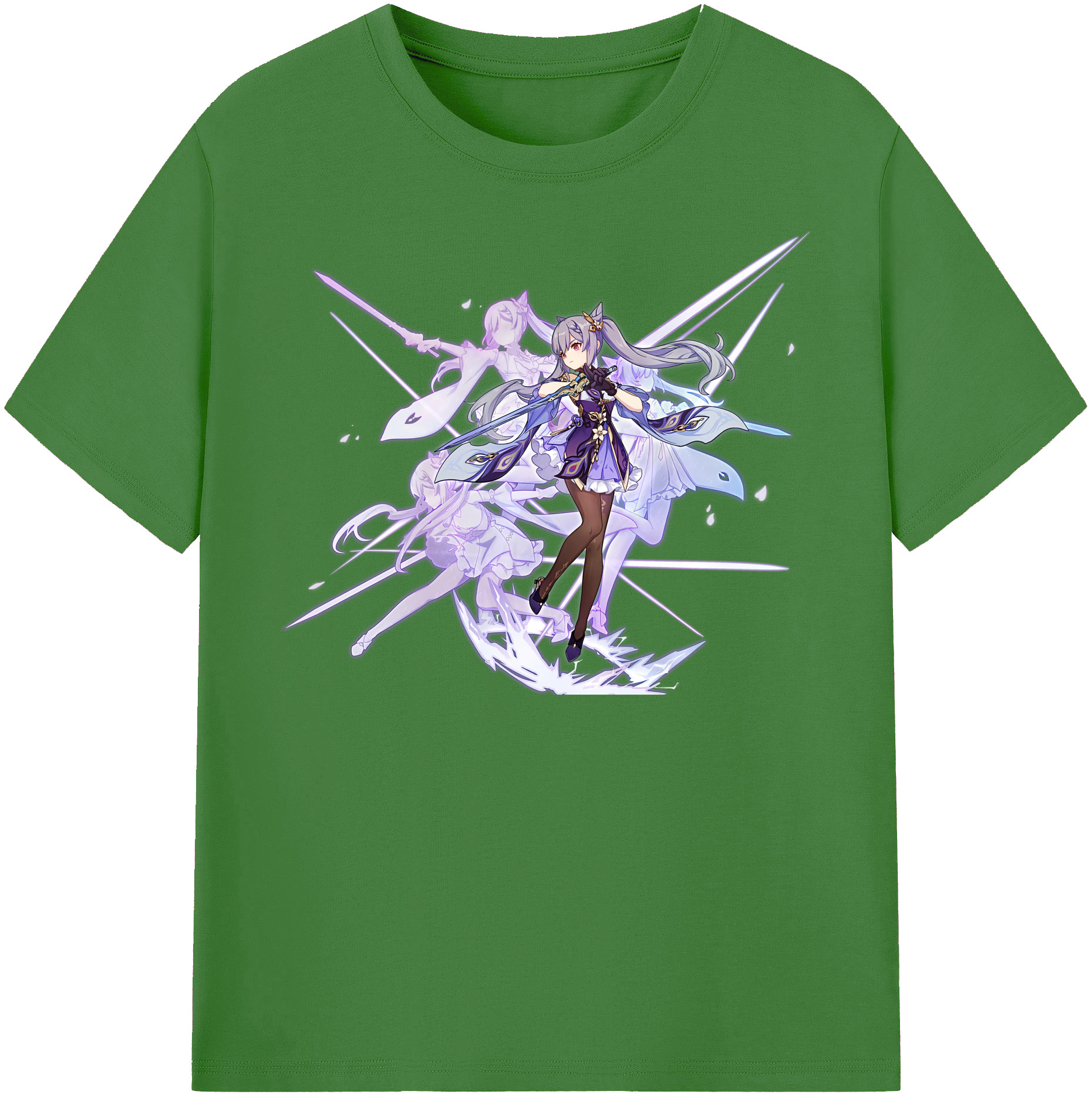 げんし神 刻晴 こくせい genshin Kokusei レディースカジュアルプリントTシャツ（綿100％）